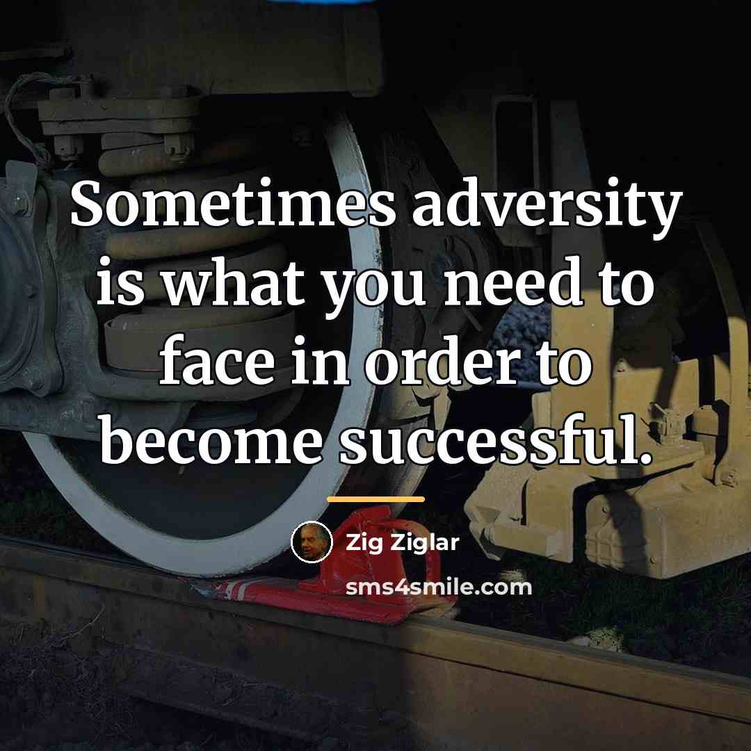 “Sometimes adversity is what you need to face in order…” quote by Zig Ziglar