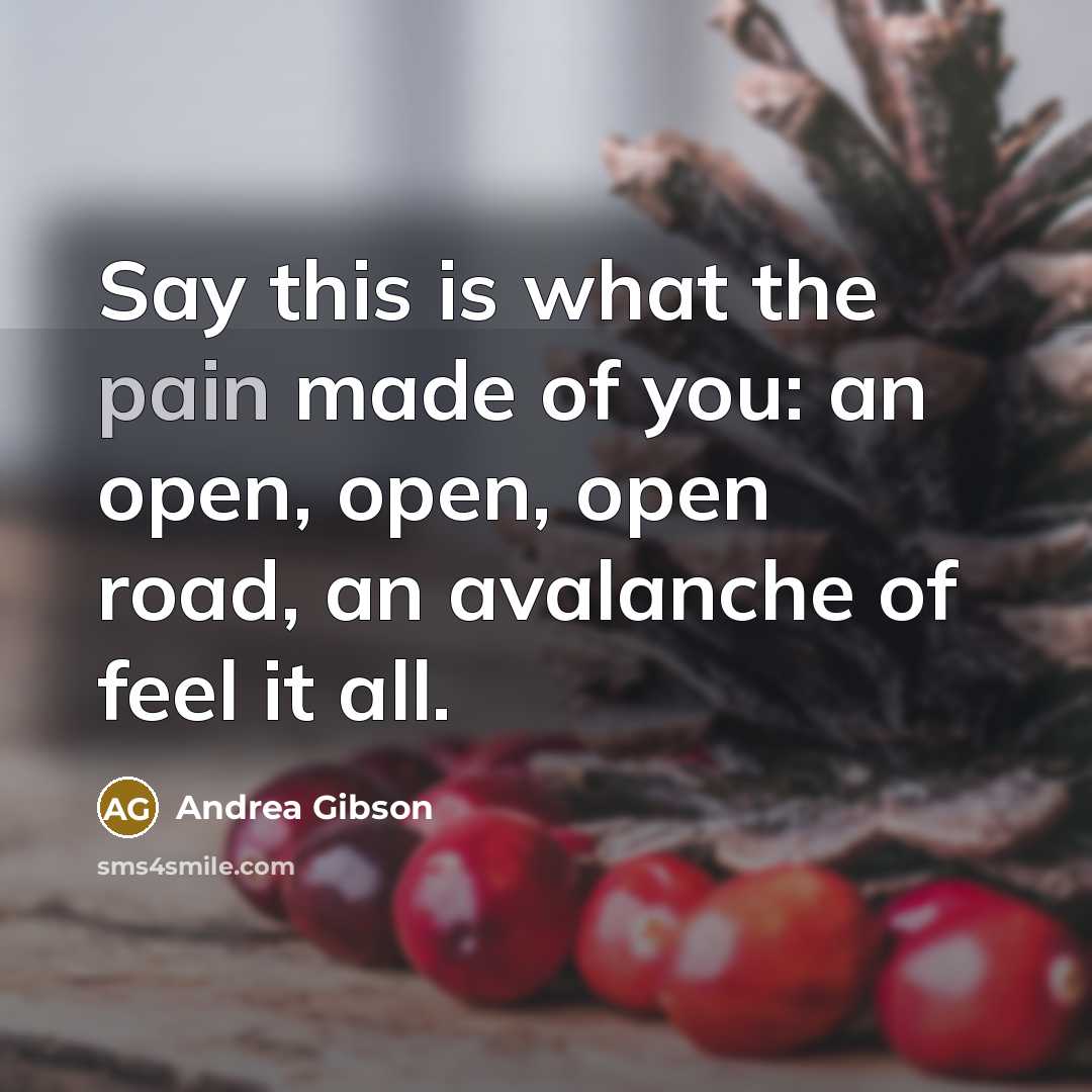 “Say this is what the pain made of you: an…” quote by Andrea Gibson