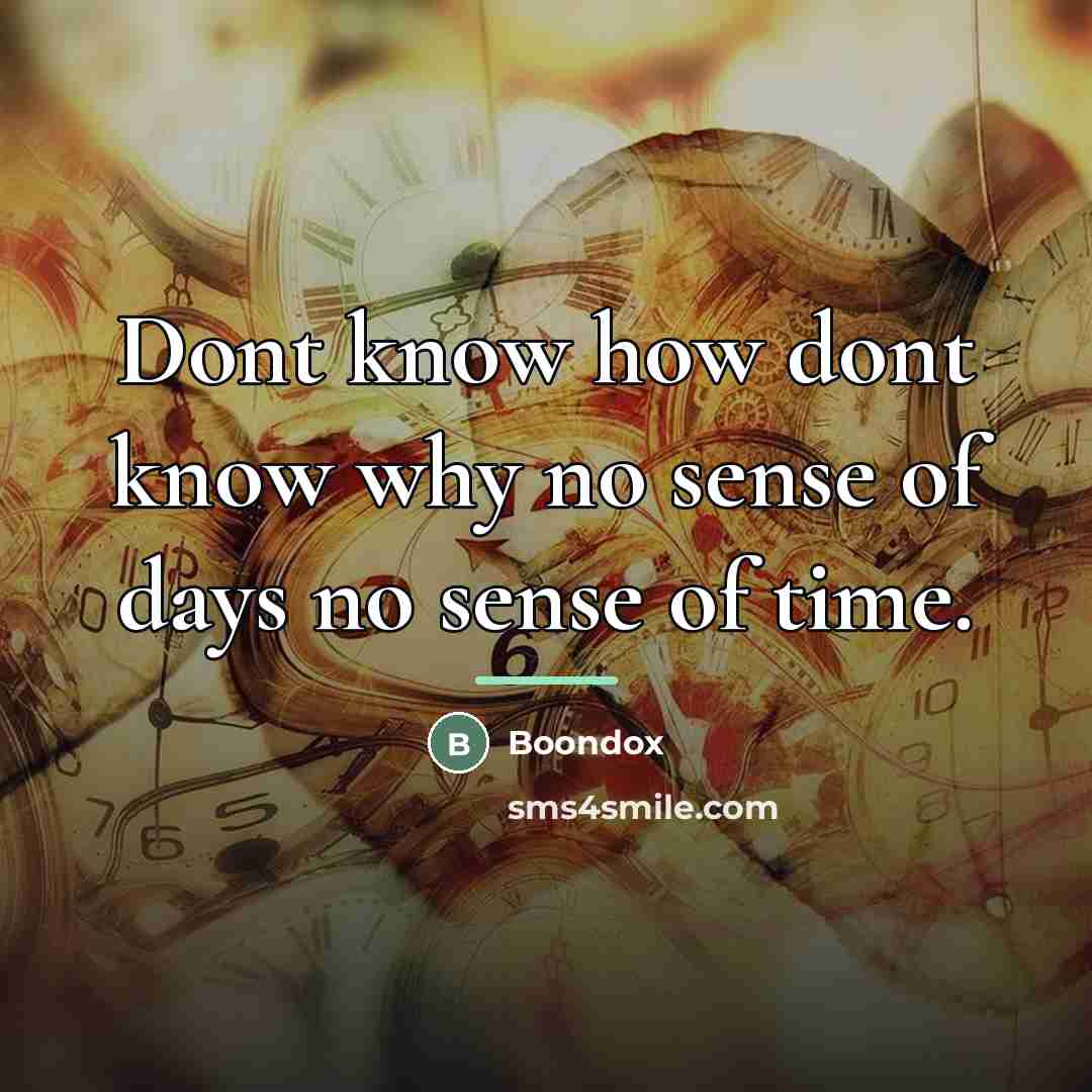 “Dont know how dont know why no sense of days…” quote by Boondox