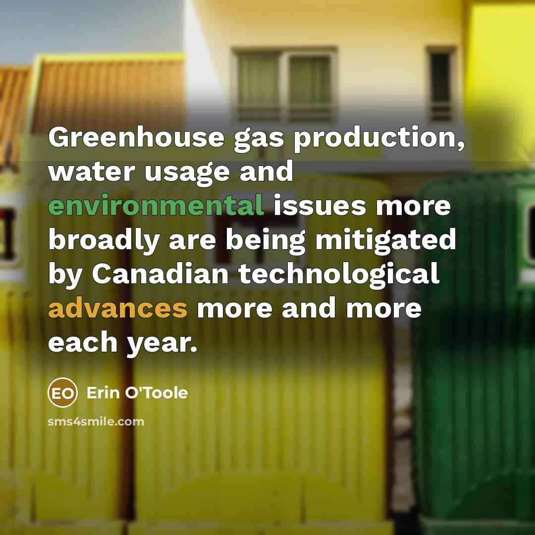 “Greenhouse gas production, water usage and environmental issues more broadly…” quote by Erin O'Toole