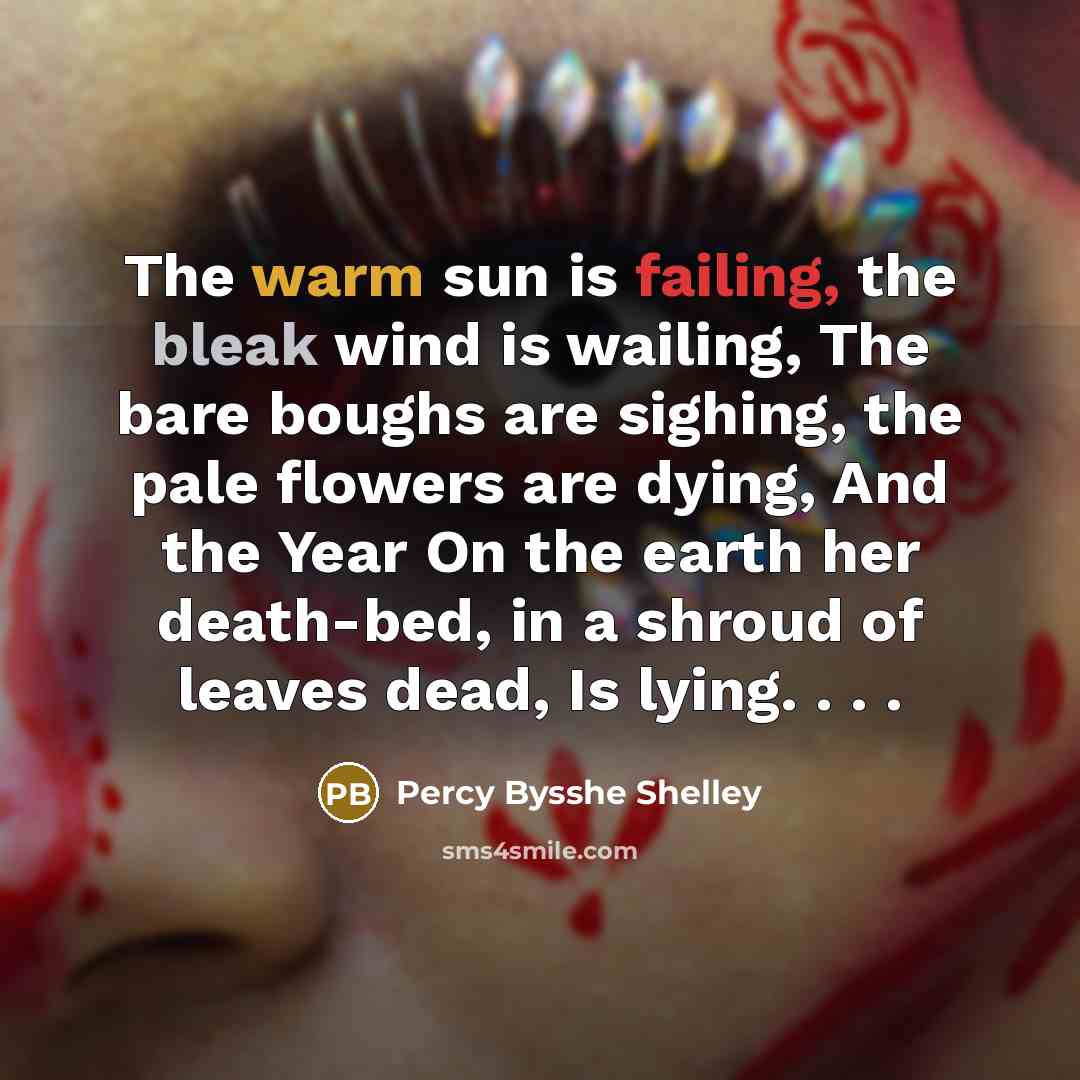 “The warm sun is failing, the bleak wind is wailing,…” quote by Percy Bysshe Shelley