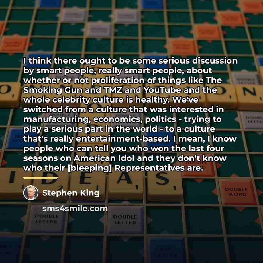 “I think there ought to be some serious discussion by…” quote by Stephen King