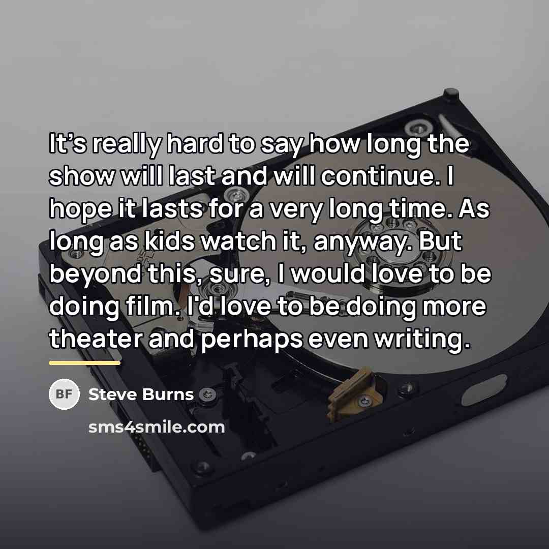 “It's really hard to say how long the show will…” quote by Steve Burns