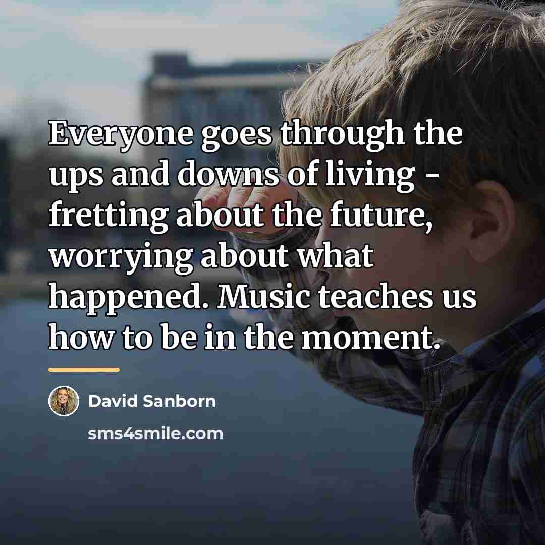 “Everyone goes through the ups and downs of living -…” quote by David Sanborn