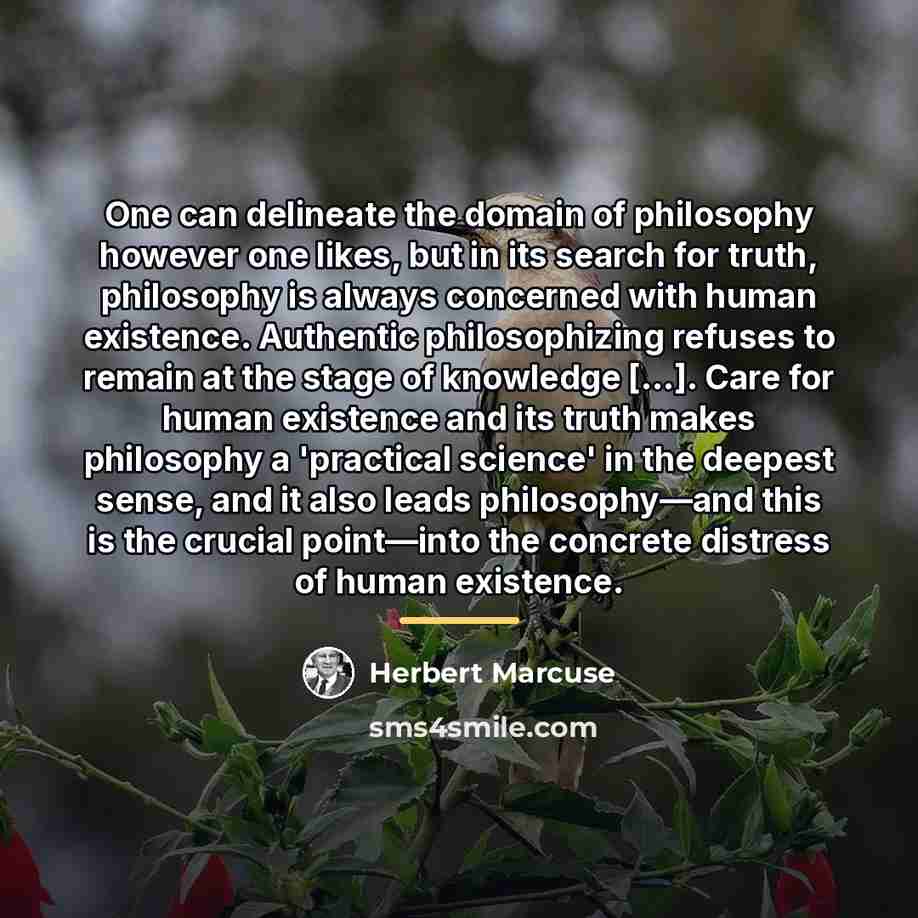 “One can delineate the domain of philosophy however one likes,…” quote by Herbert Marcuse