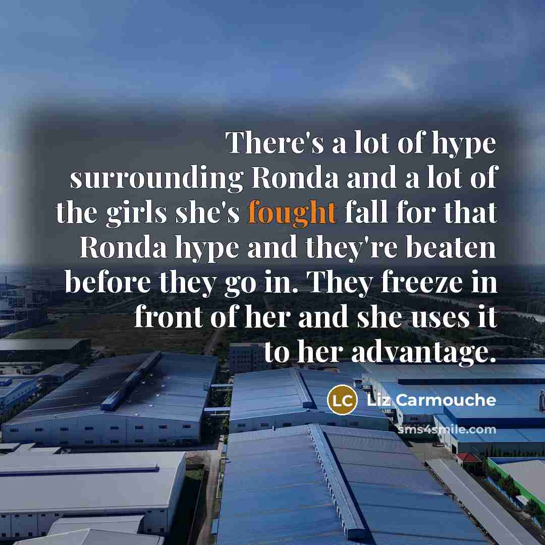 “There's a lot of hype surrounding Ronda and a lot…” quote by Liz Carmouche