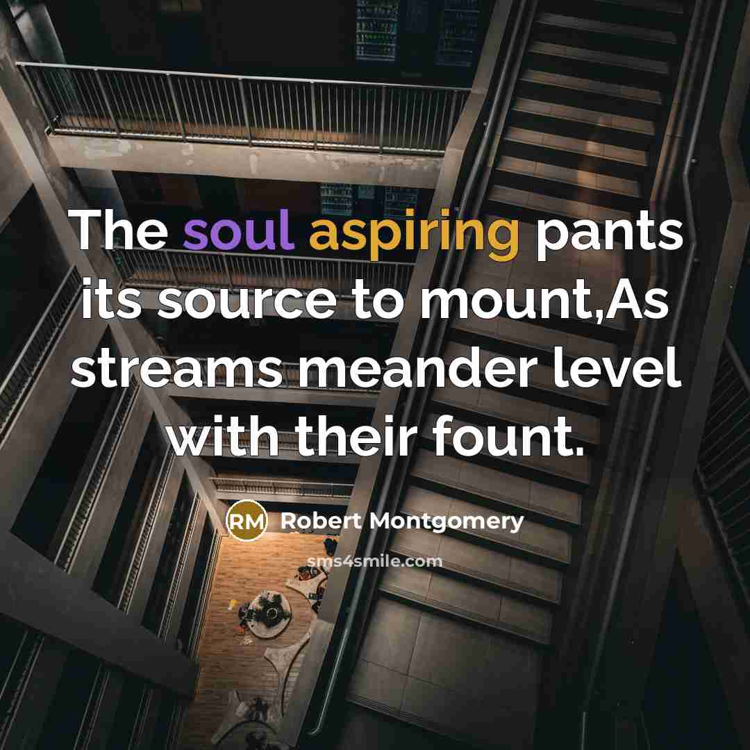 “The soul aspiring pants its source to mount,As streams meander level with their fount.” quote by Robert Montgomery