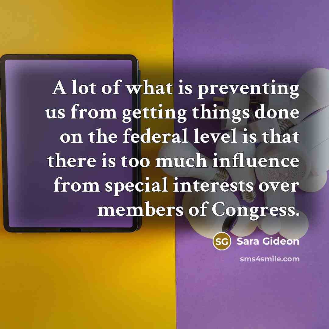 “A lot of what is preventing us from getting things…” quote by Sara Gideon