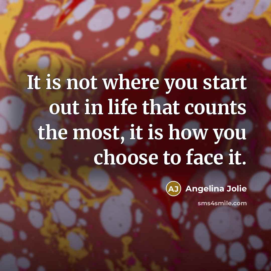 “It is not where you start out in life that…” quote by Angelina Jolie