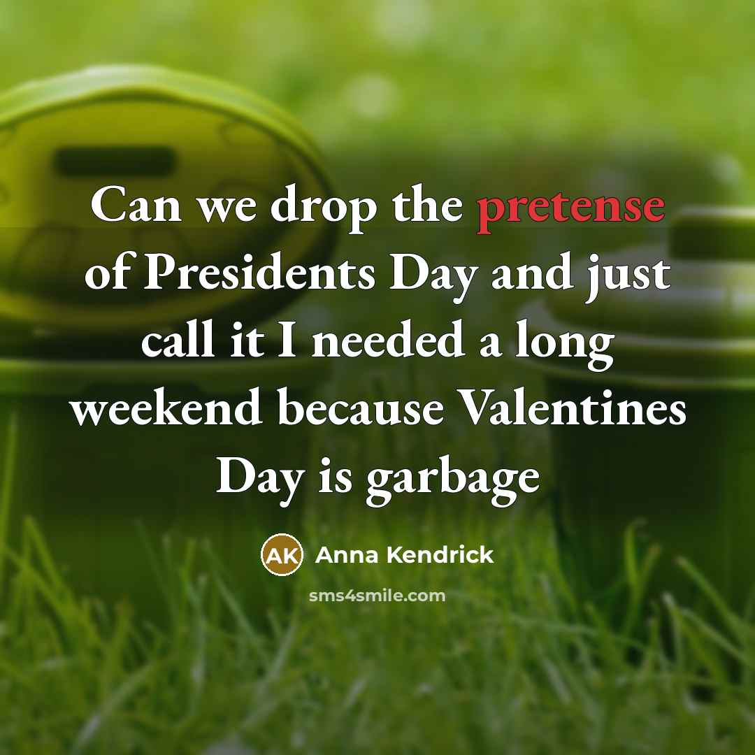 “Can we drop the pretense of Presidents Day and just…” quote by Anna Kendrick