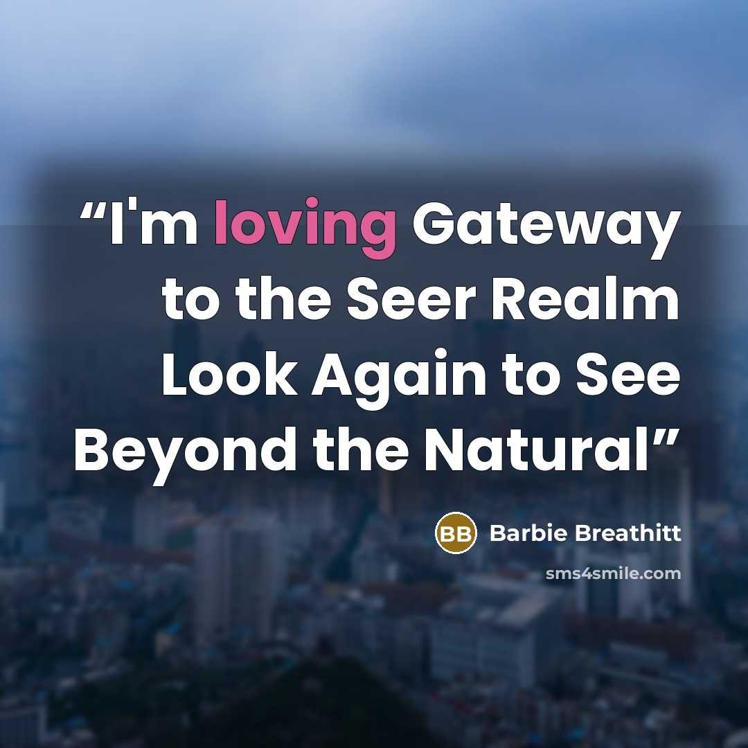 “I'm loving Gateway to the Seer Realm Look Again to See Beyond the Natural” quote by Barbie Breathitt