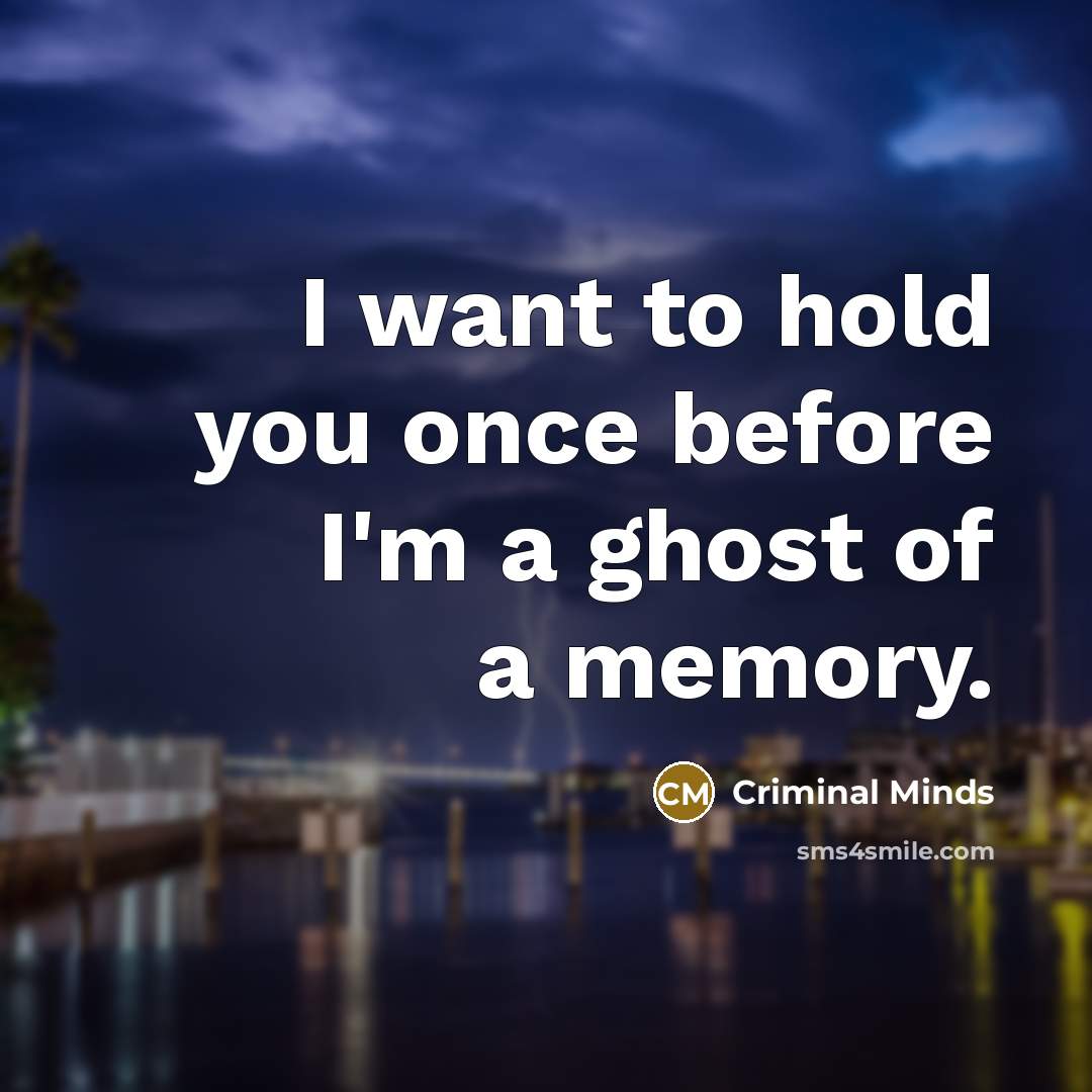 “I want to hold you once before I'm a ghost…” quote by Criminal Minds