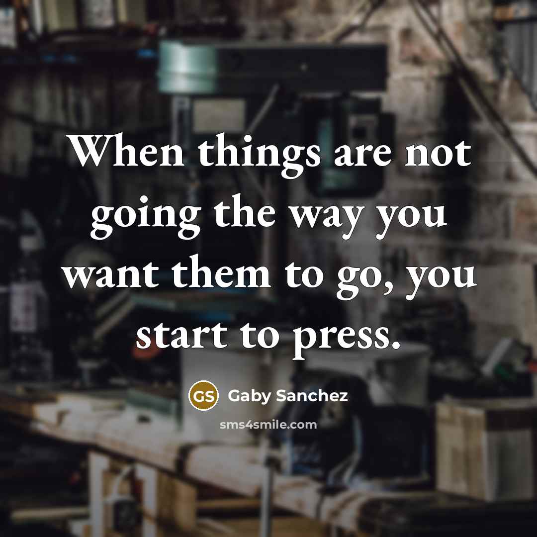 “When things are not going the way you want them to go, you start to press.” quote by Gaby Sanchez