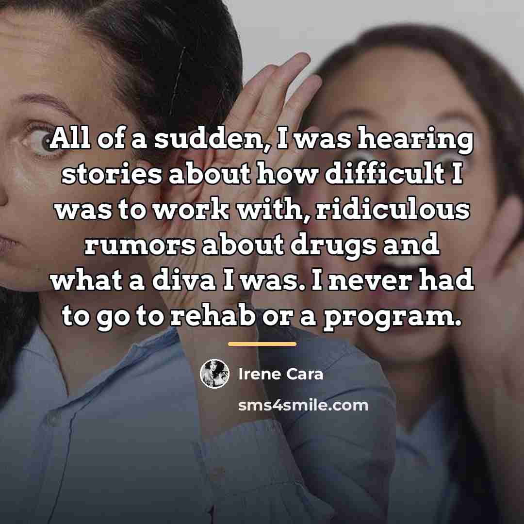 “All of a sudden, I was hearing stories about how…” quote by Irene Cara