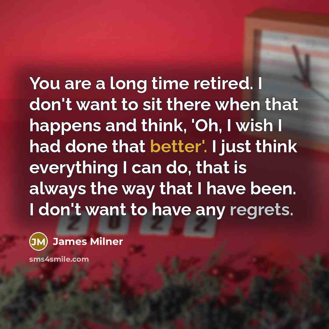 “You are a long time retired. I don't want to…” quote by James Milner