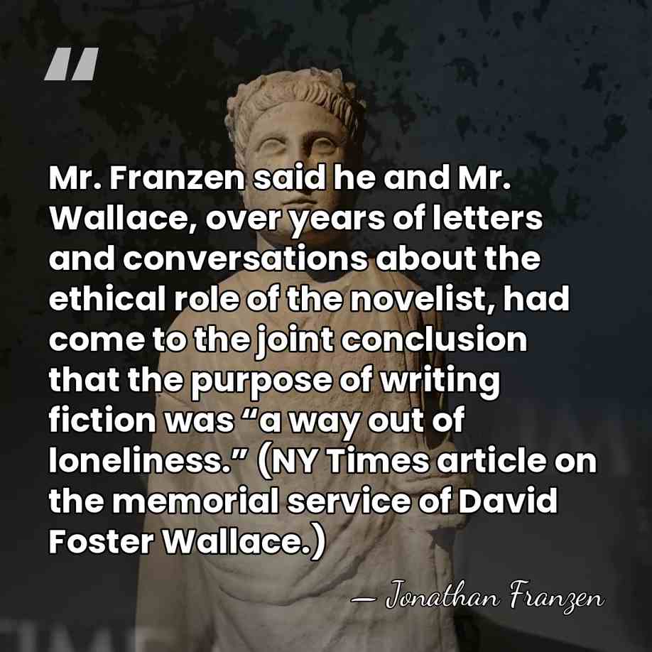 Mr. Franzen said he and Mr. Wallace, over years of letters and&hellip; - Jonathan Franzen