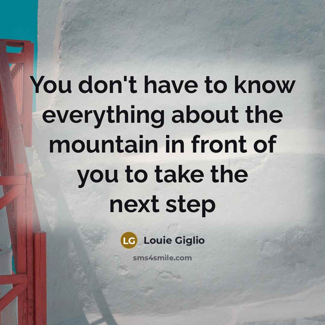 “You don't have to know everything about the mountain in…” quote by Louie Giglio