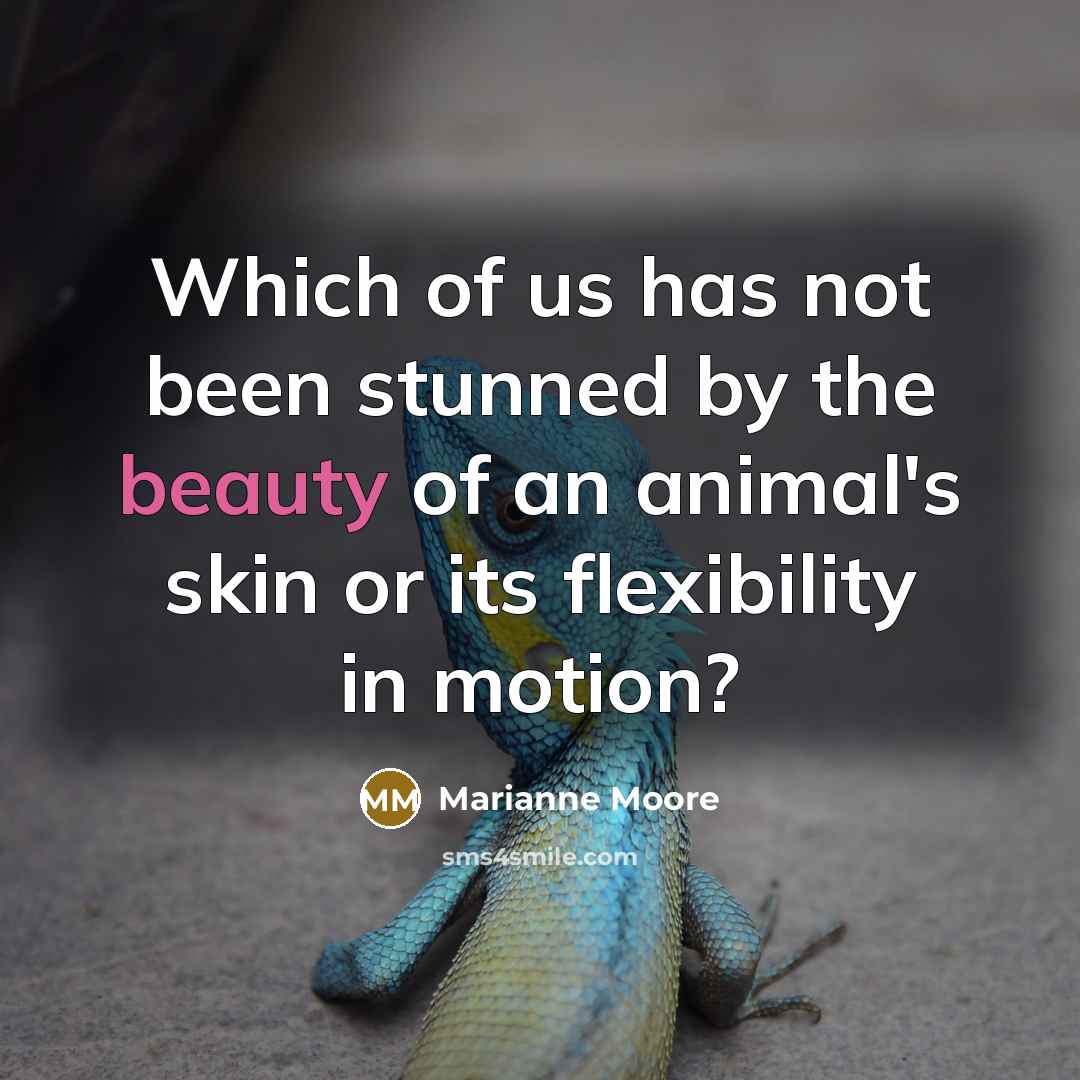 “Which of us has not been stunned by the beauty…” quote by Marianne Moore