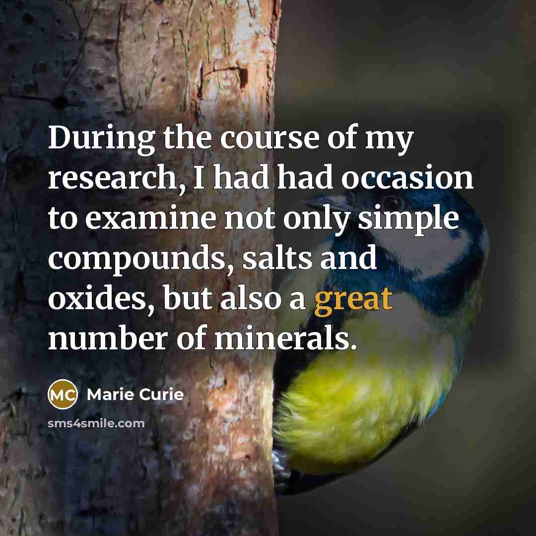 “During the course of my research, I had had occasion…” quote by Marie Curie