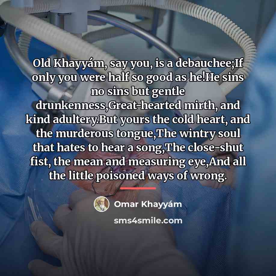 “Old Khayyám, say you, is a debauchee;If only you were…” quote by Omar Khayyam