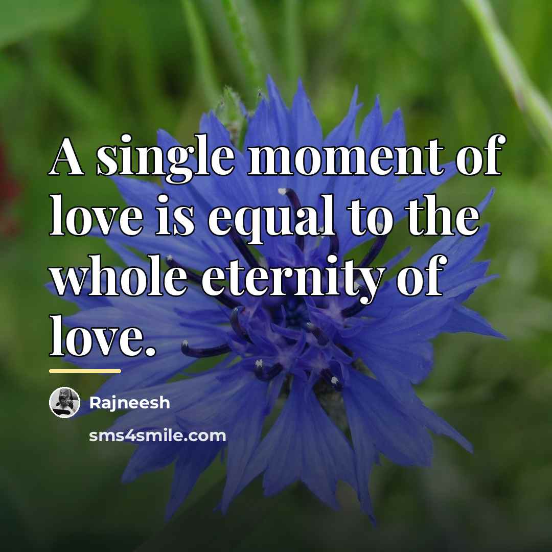 “A single moment of love is equal to the whole…” quote by Rajneesh