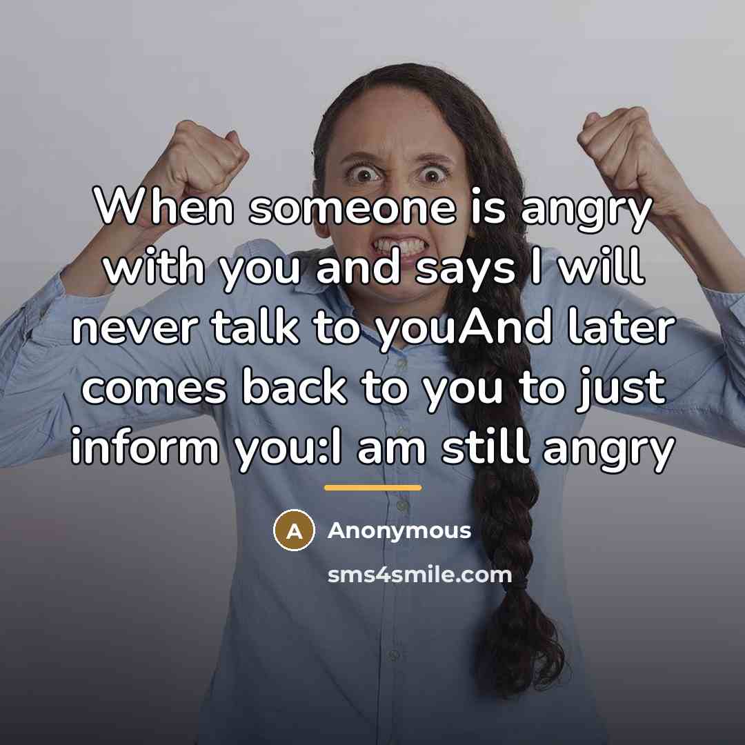 “When someone is angry with you and says I will…” quote by Anonymous