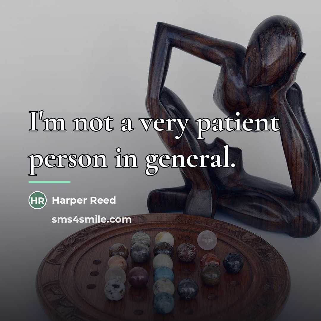“I'm not a very patient person in general.…” quote by Harper Reed