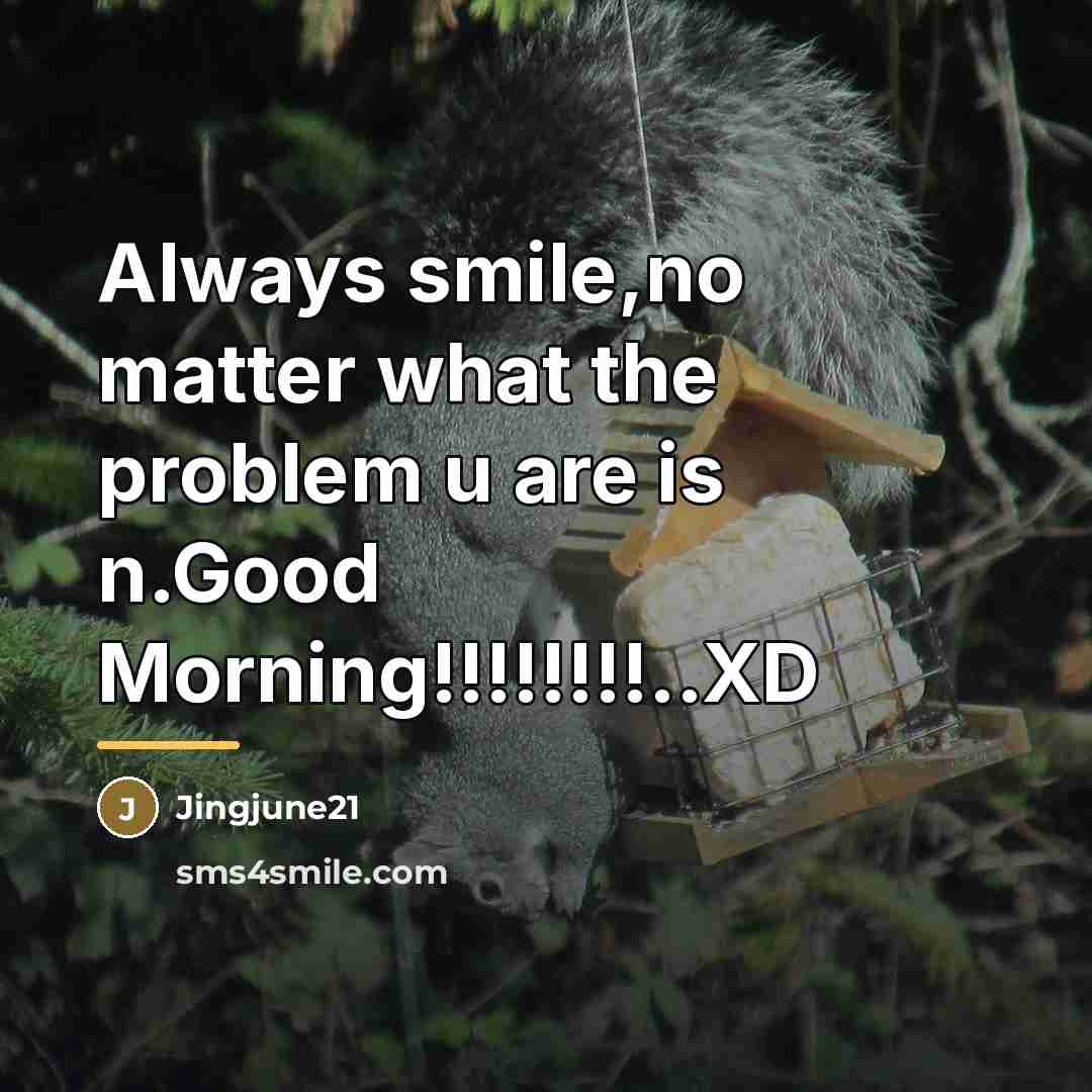 “Always smile,no matter what the problem u are is n.Good…” quote by Jingjune21