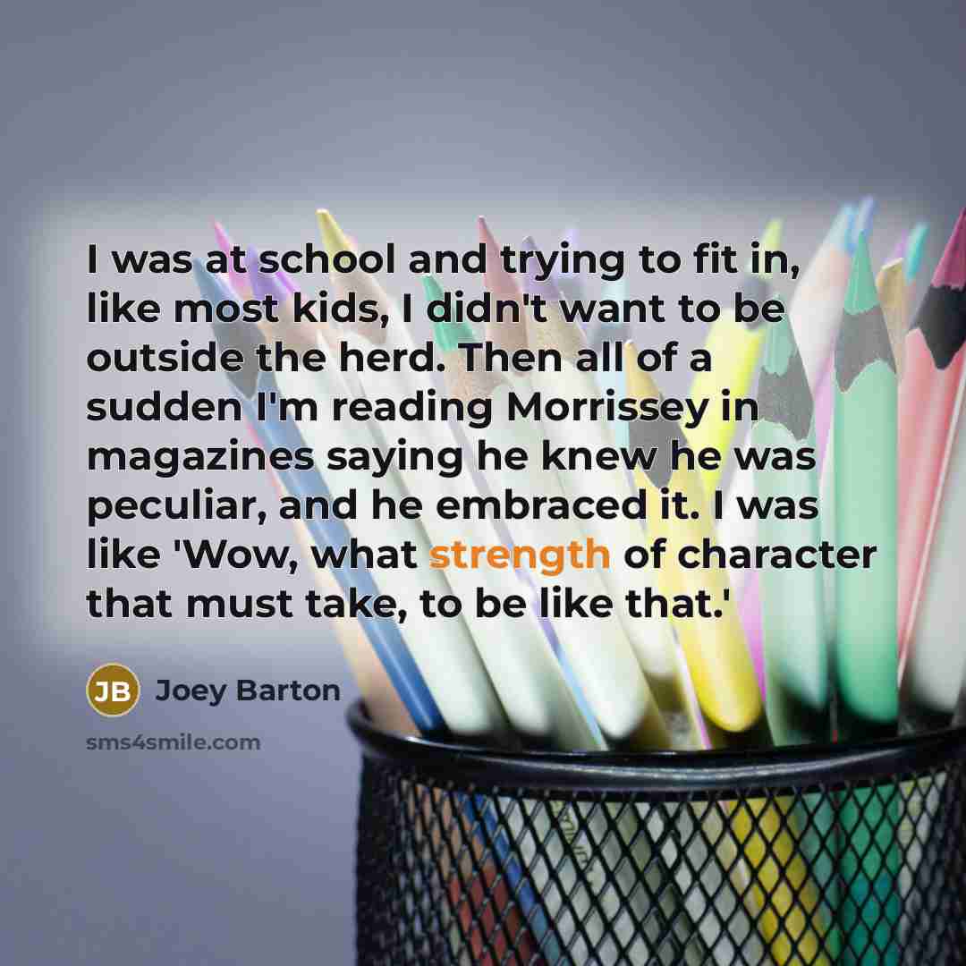 “I was at school and trying to fit in, like…” quote by Joey Barton