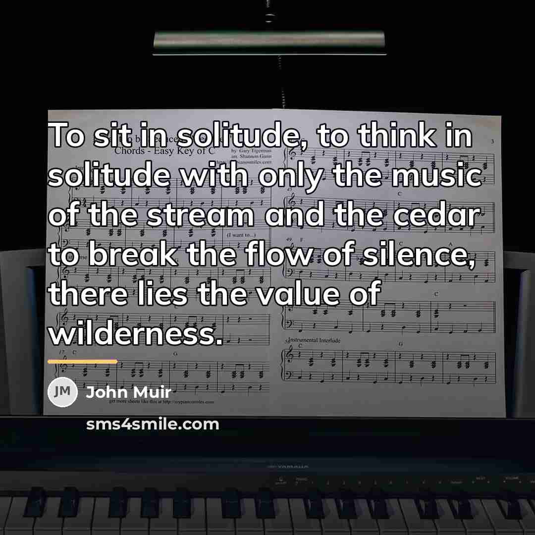“To sit in solitude, to think in solitude with only…” quote by John Muir