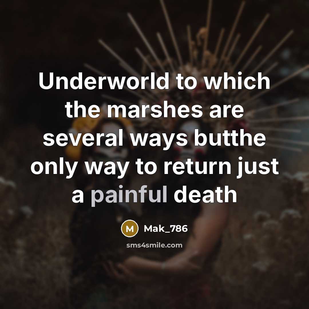 “Underworld to which the marshes are several ways butthe only…” quote by Mak_786