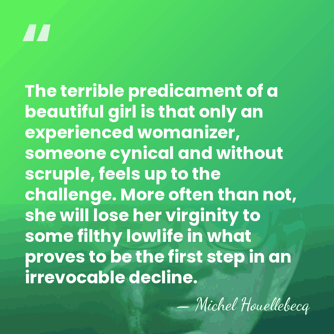 The terrible predicament of a beautiful girl is that only an experienced&hellip; - Michel Houellebecq