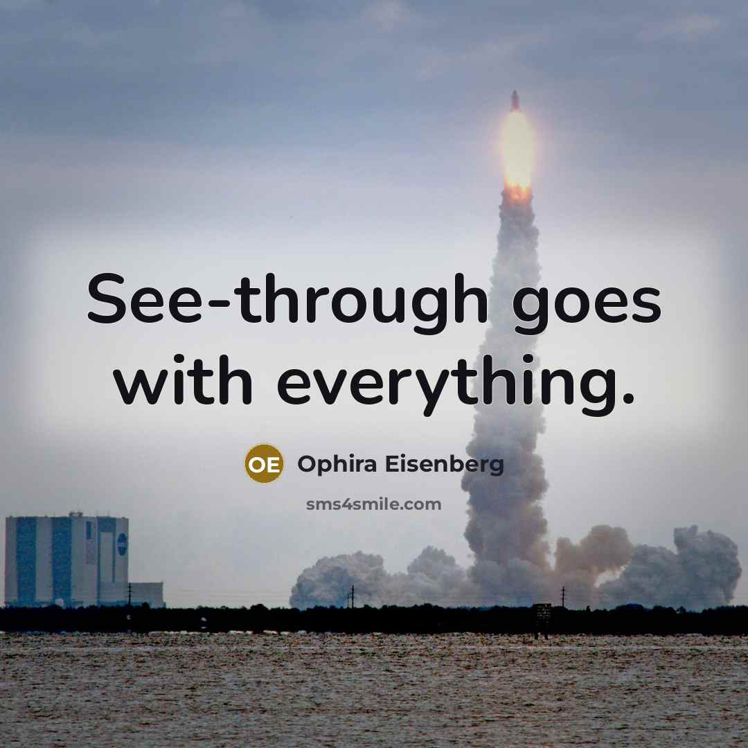 “See-through goes with everything.…” quote by Ophira Eisenberg