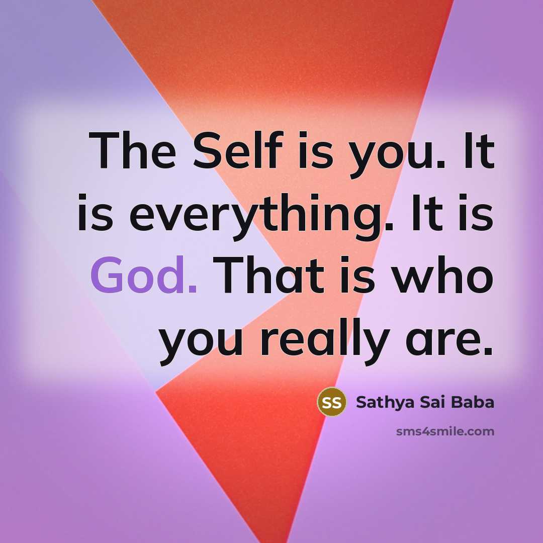 “The Self is you. It is everything. It is God.…” quote by Sathya Sai Baba