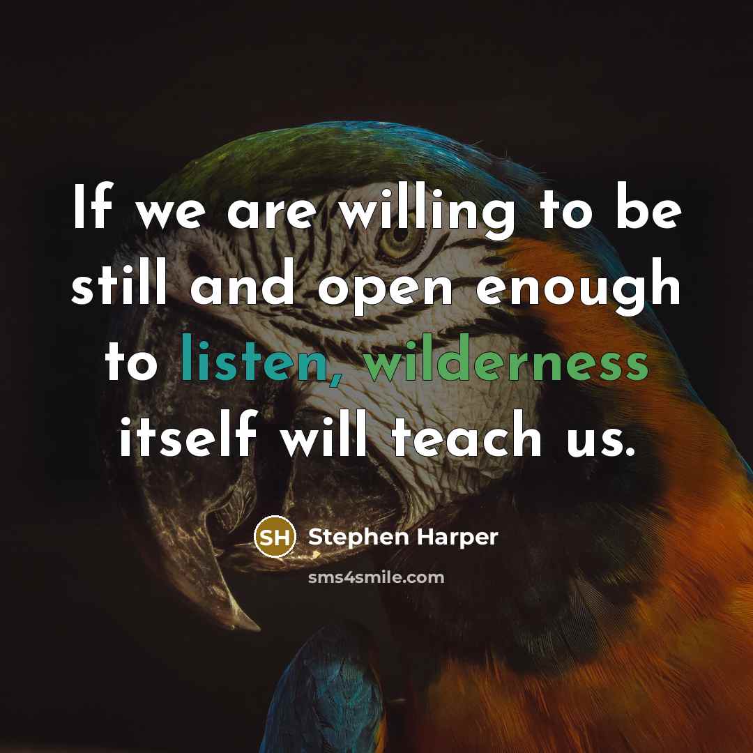 “If we are willing to be still and open enough…” quote by Stephen Harper