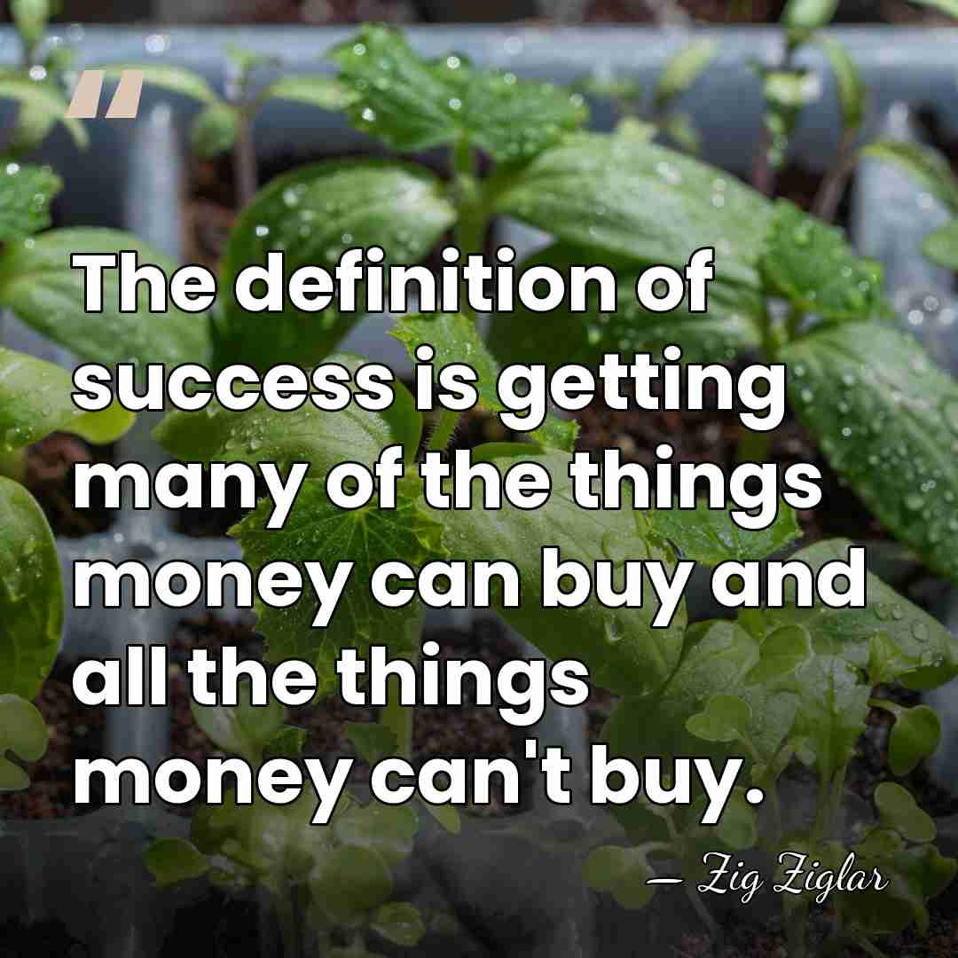The definition of success is getting many of the things money can&hellip; - Zig Ziglar