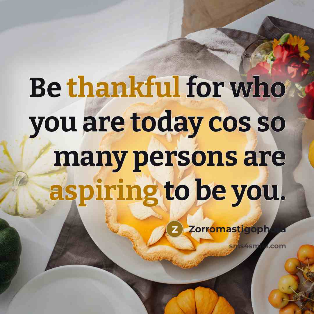 “Be thankful for who you are today cos so many persons are aspiring to be you.” quote by Zorromastigophora