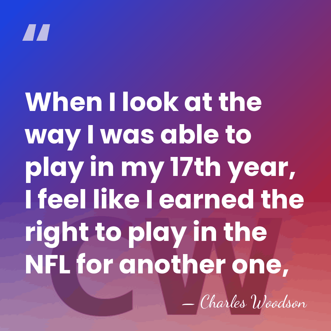 When I look at the way I was able to play in&hellip; - Charles Woodson