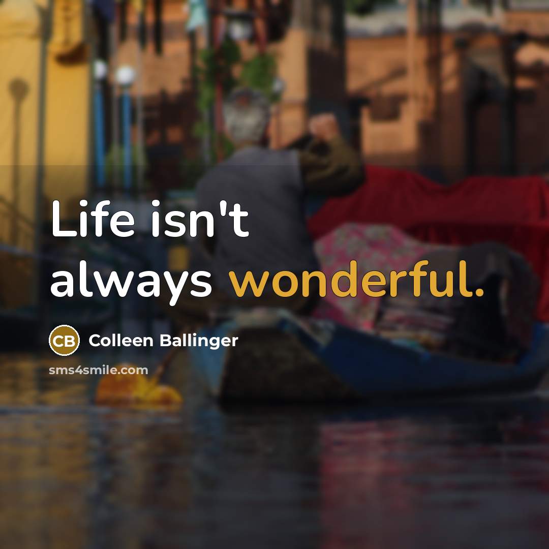 “Life isn't always wonderful.…” quote by Colleen Ballinger