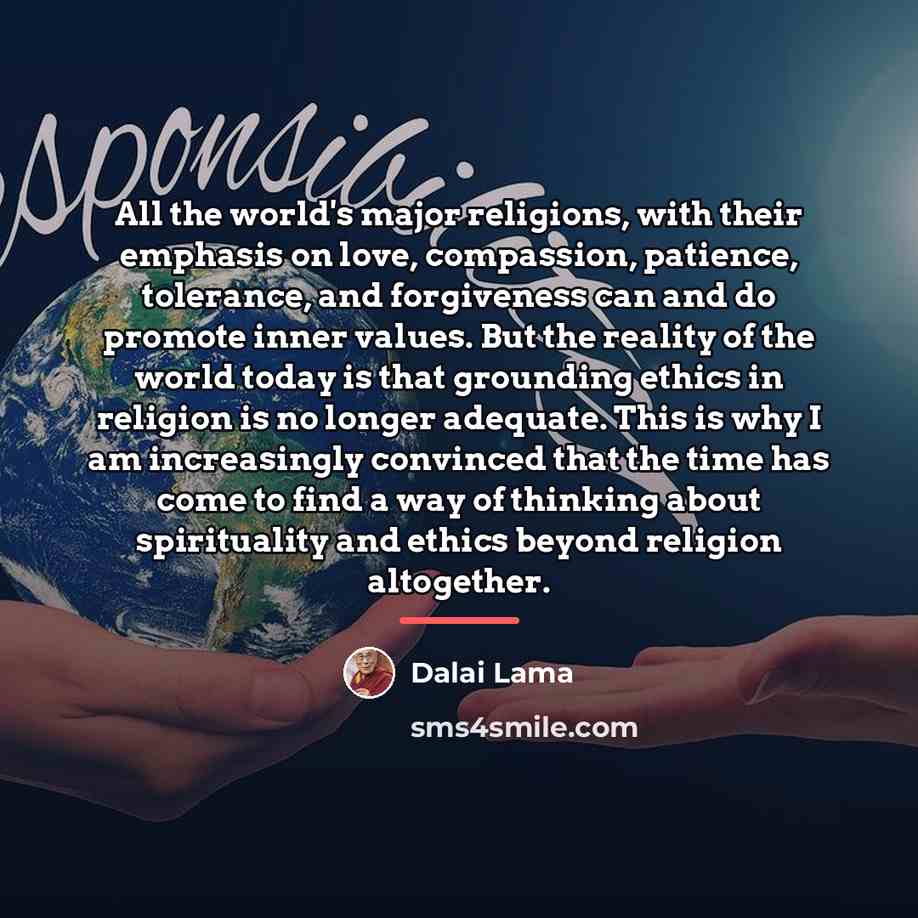 “All the world's major religions, with their emphasis on love,…” quote by Dalai Lama