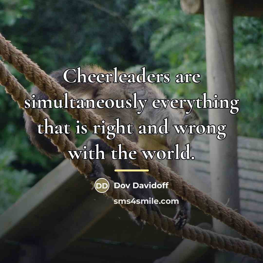 “Cheerleaders are simultaneously everything that is right and wrong with…” quote by Dov Davidoff