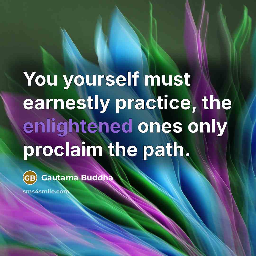 “You yourself must earnestly practice, the enlightened ones only proclaim…” quote by Gautama Buddha