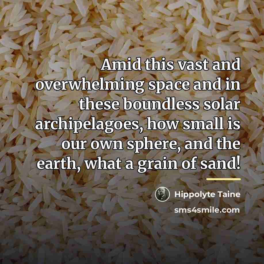“Amid this vast and overwhelming space and in these boundless…” quote by Hippolyte Taine