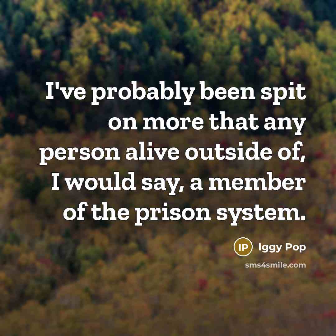 “I've probably been spit on more that any person alive…” quote by Iggy Pop