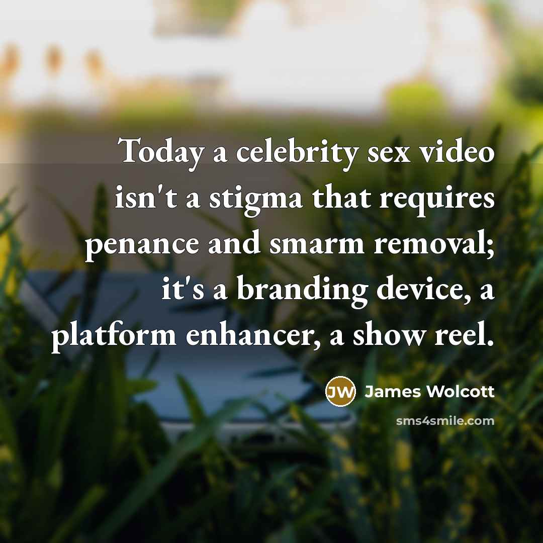 “Today a celebrity sex video isn't a stigma that requires…” quote by James Wolcott