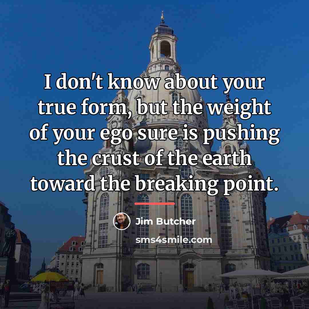 “I don't know about your true form, but the weight…” quote by Jim Butcher