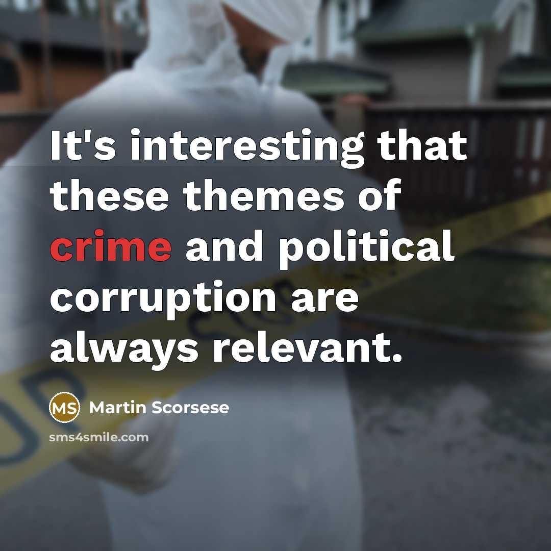 “It's interesting that these themes of crime and political corruption…” quote by Martin Scorsese