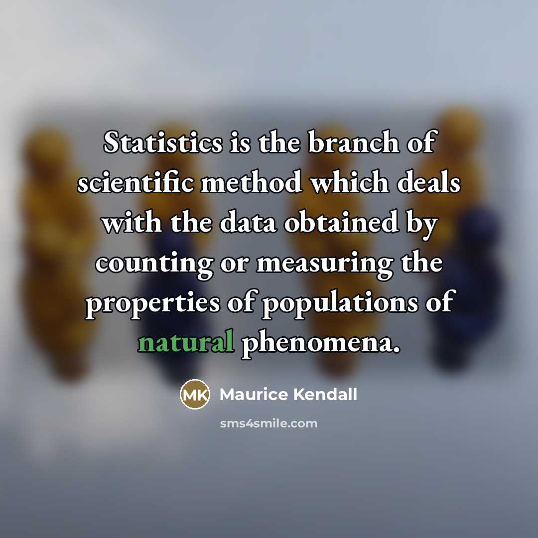 “Statistics is the branch of scientific method which deals with…” quote by Maurice Kendall