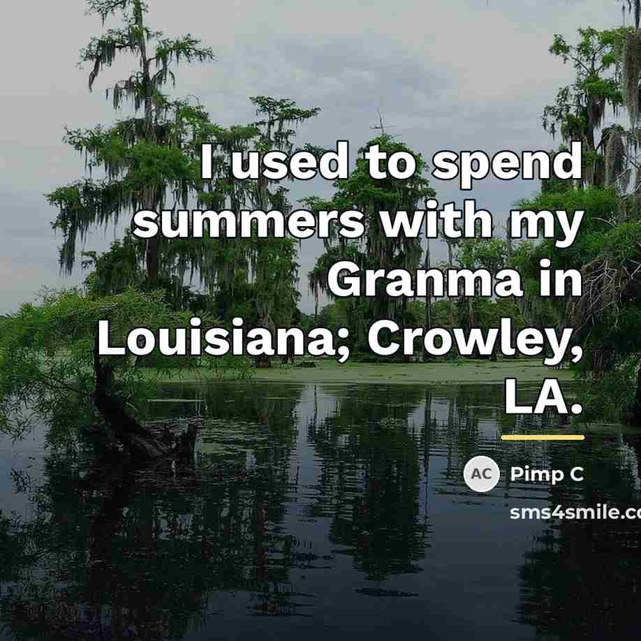 “I used to spend summers with my Granma in Louisiana;…” quote by Pimp C