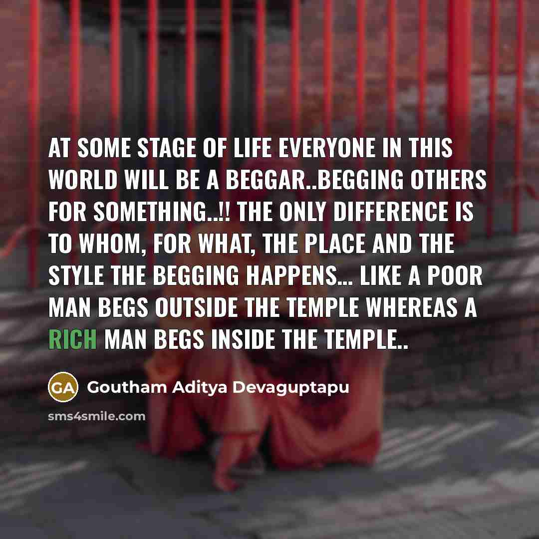 “At some stage of life everyone in this world will…” quote by Goutham Aditya Devaguptapu